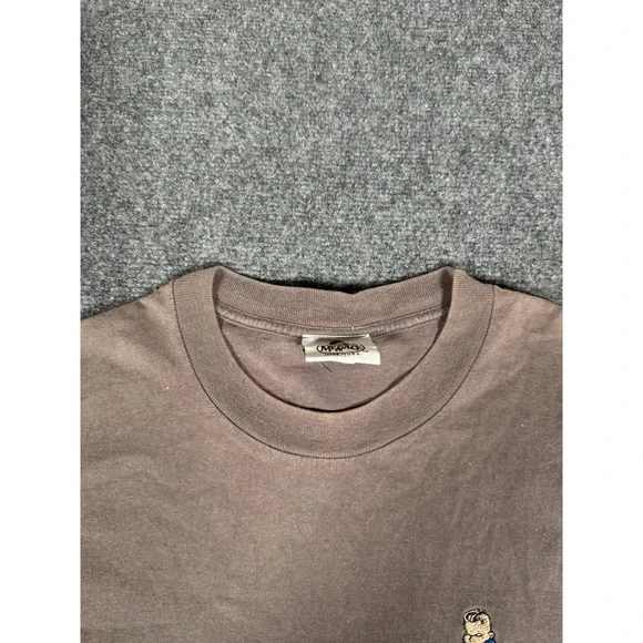 Menace Skateboards T Shirt Size‎ Large Brown Short Sleeve Vtg 90s